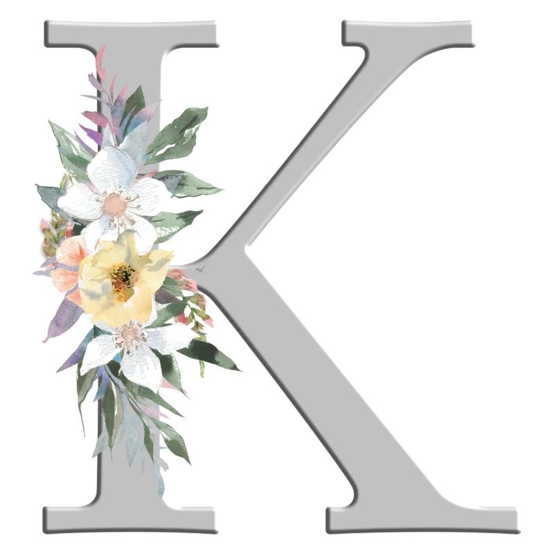 Customizable Monogram Watercolour Floral K