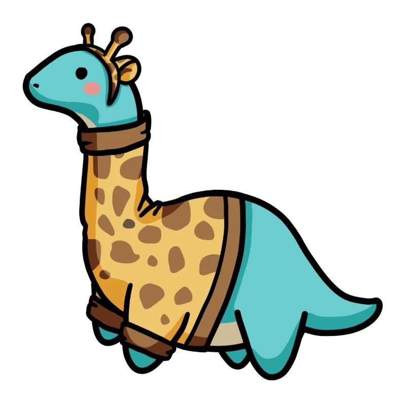 hugadino giraffe dino, cute dinosaur