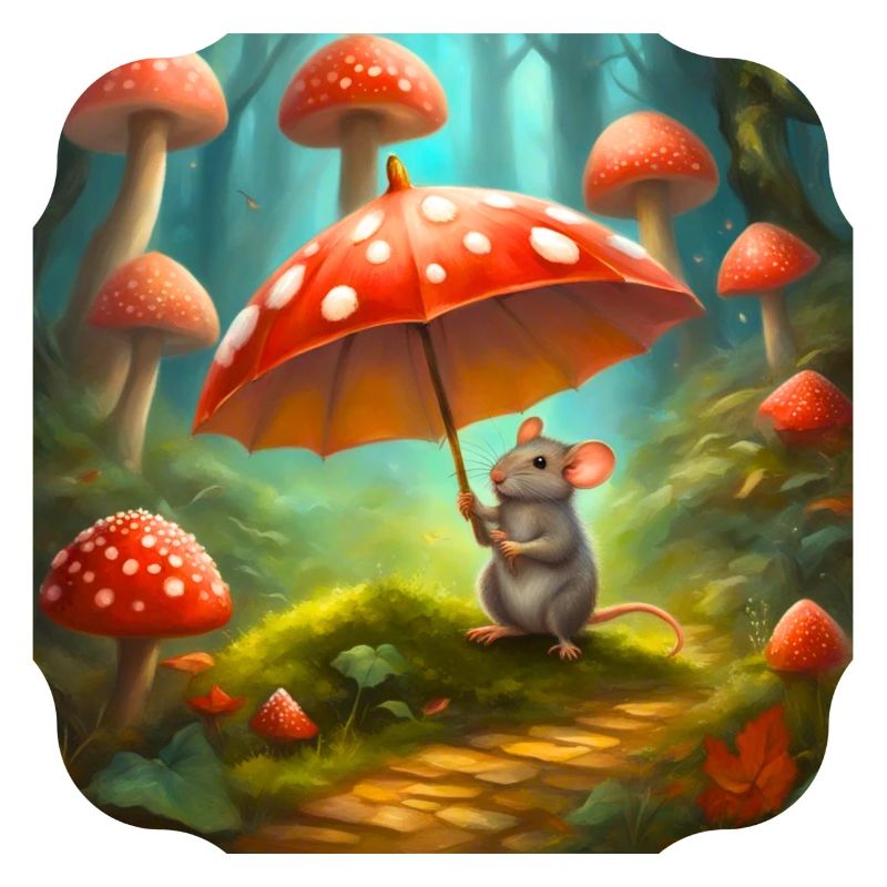 Maus mit Regenschirm