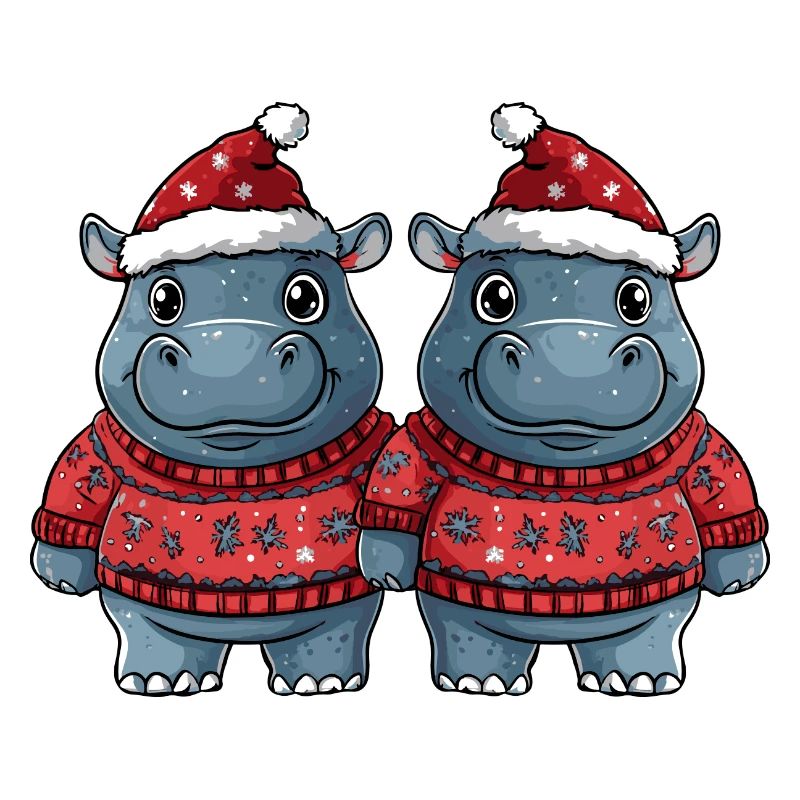 Nilpferd Weihnachten Team