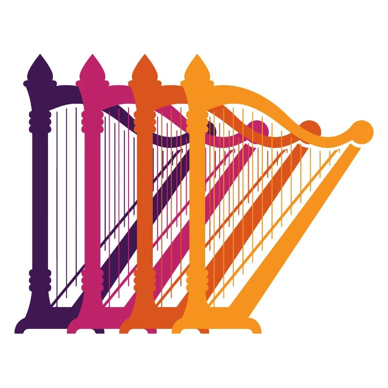 Instrument de harpe rétro