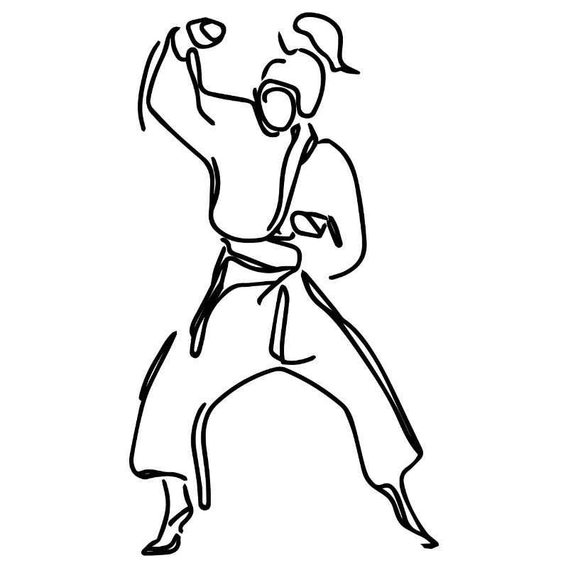Weibliche Karateka Skizze