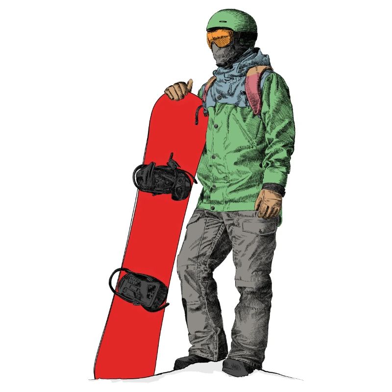 Abenteuerlicher Snowboarder