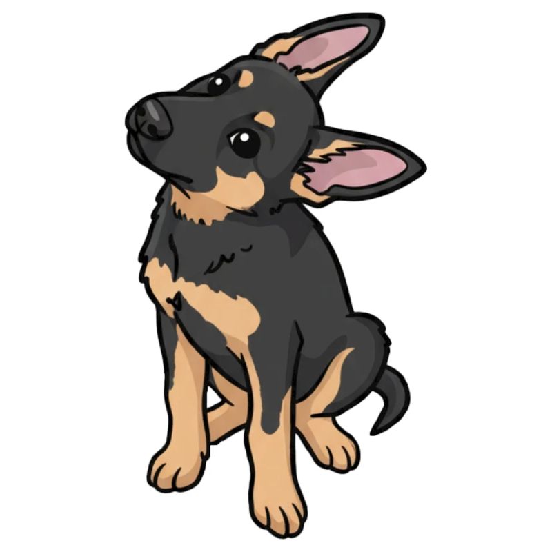 Schäferhund, Karikatur, Zuneigung