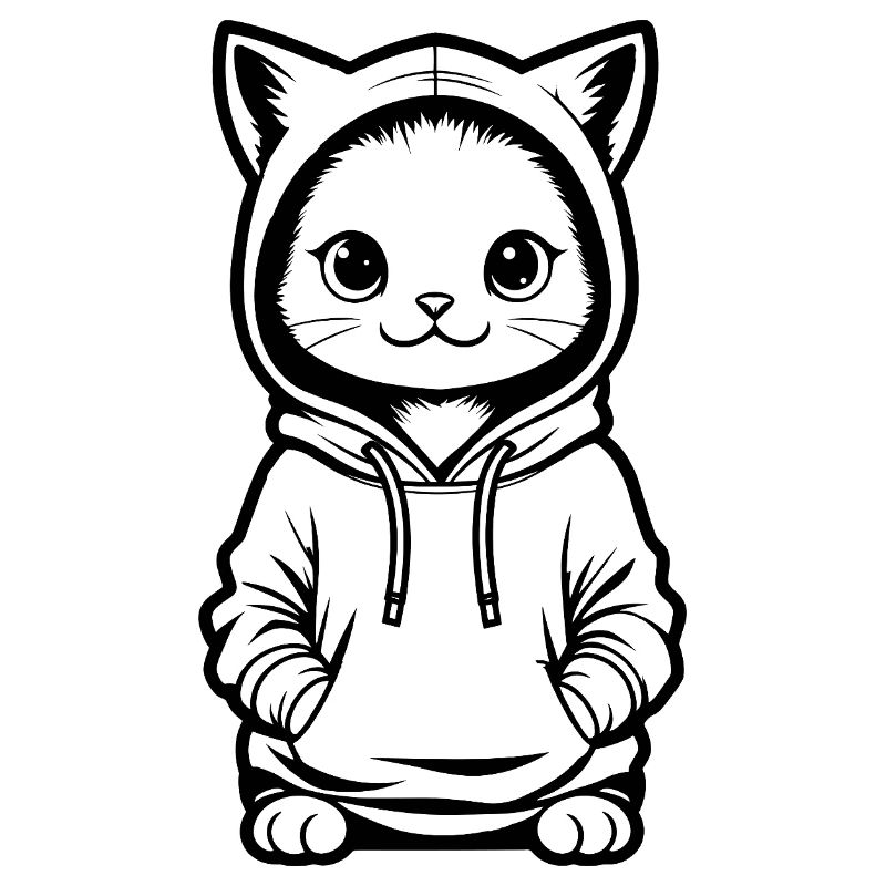 Kätzchen im Hoodie