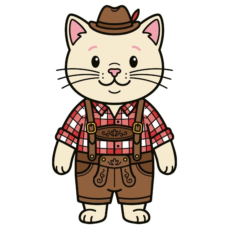 Deutsche Katze in Lederhosen