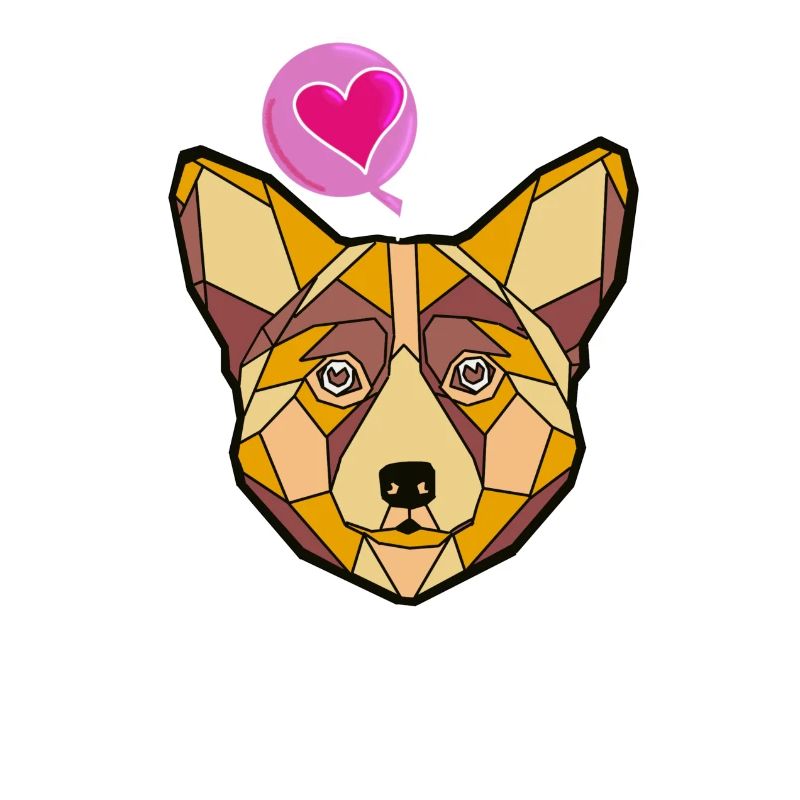 Geometrischer Hund mit Herz