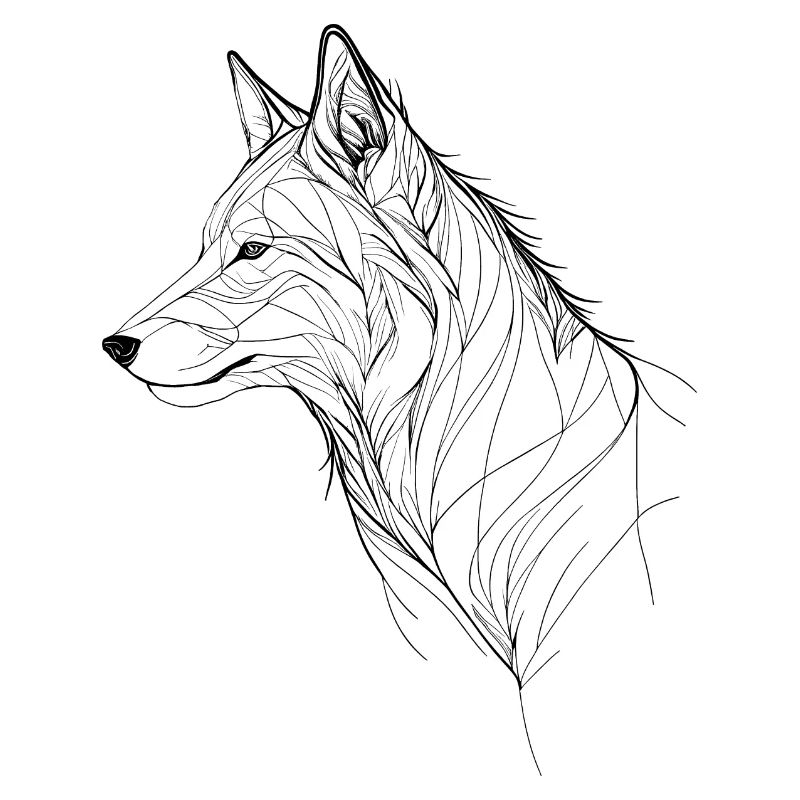 Wolf feine Linienkunst