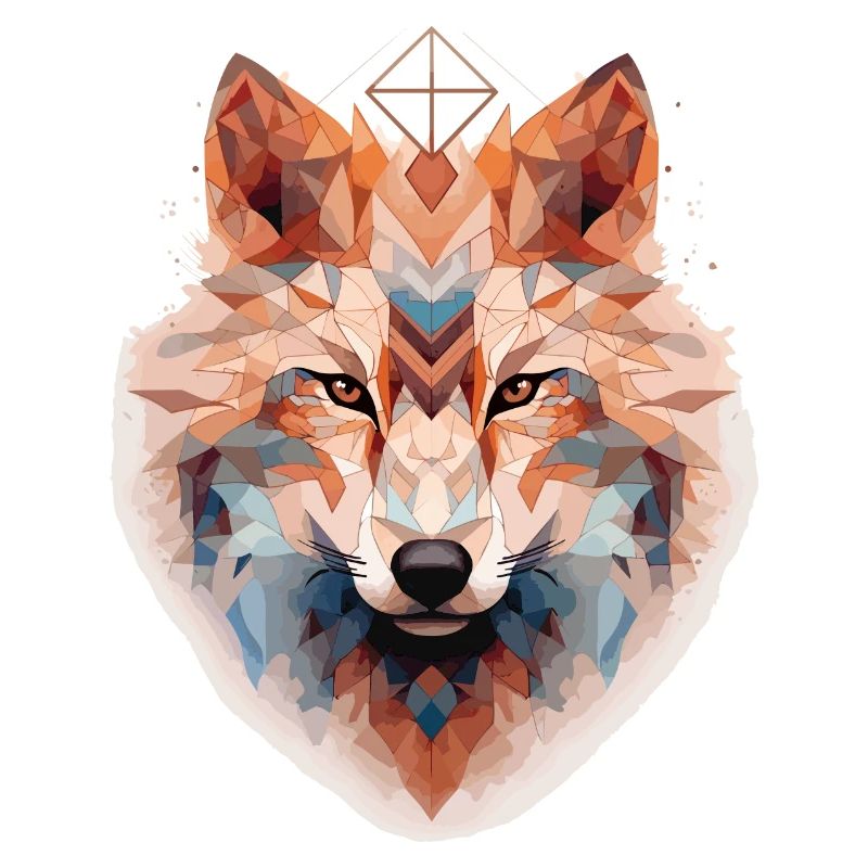 Geometrischer Wolfskopf