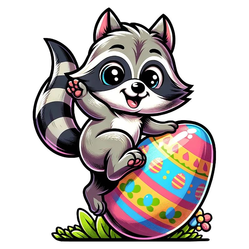 Ostern Waschbär Osterei