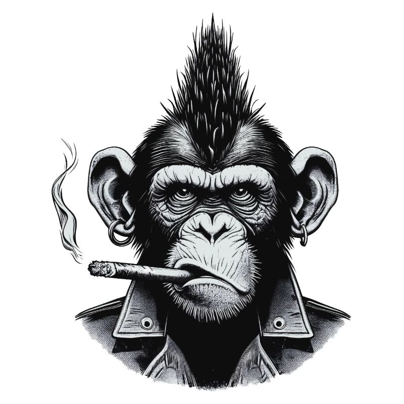 Punk Zigarre Schimpanse