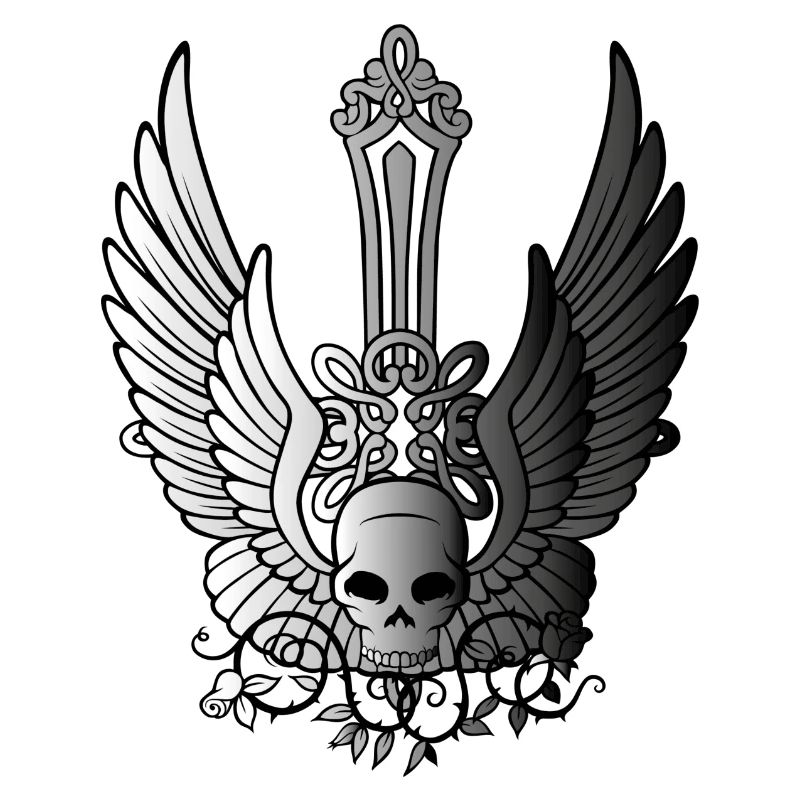 Totenkopf mit Flügel