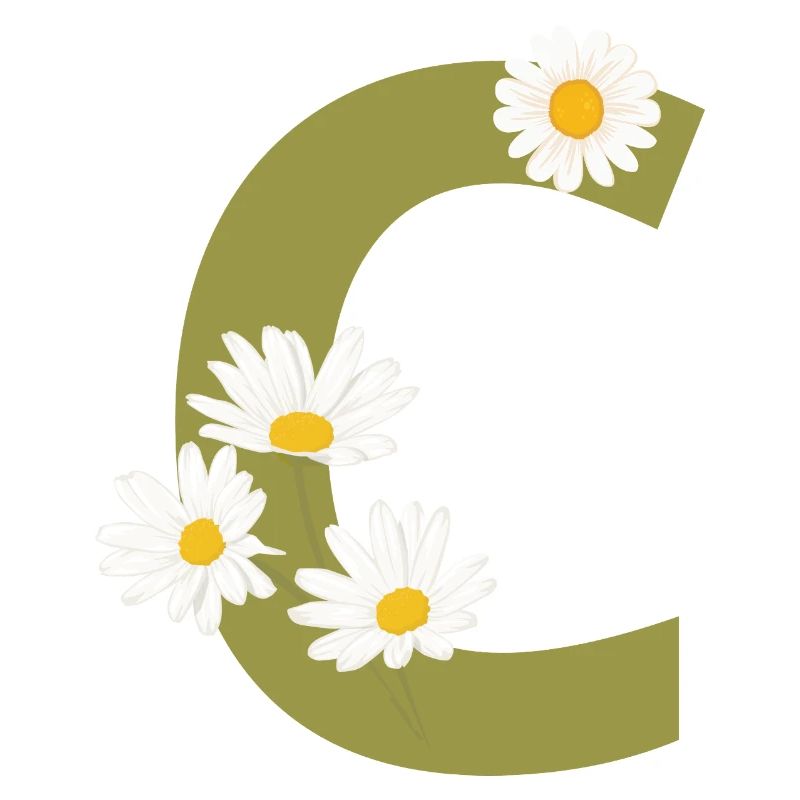 Buchstabe c grüne Gänseblümchen