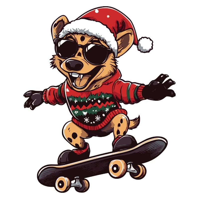 Hyäne Weihnachten Lustig