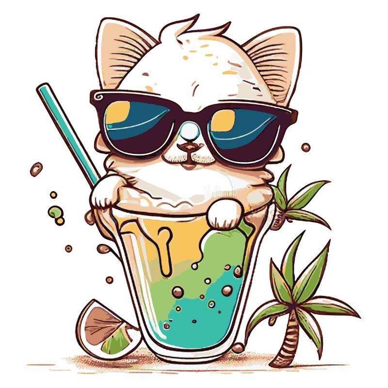 Le chat le plus cool de la plage
