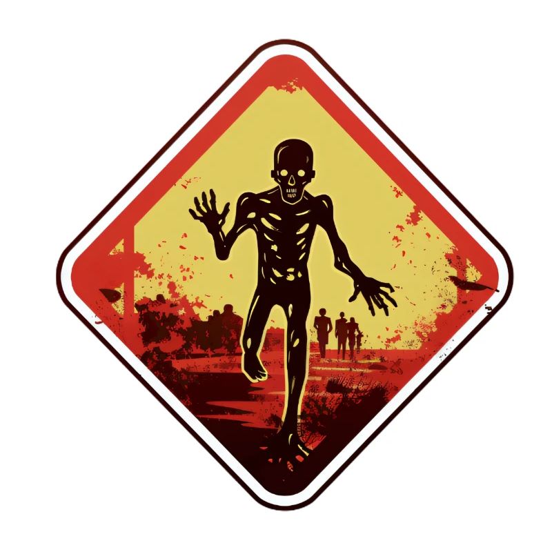 Zombiewarnschild Halloween