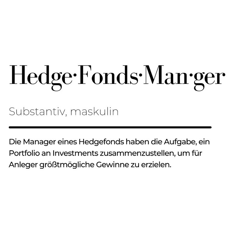 Hedgefonds Manager Definition