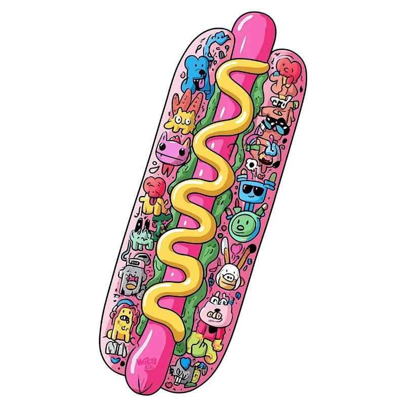 A happy hot dog