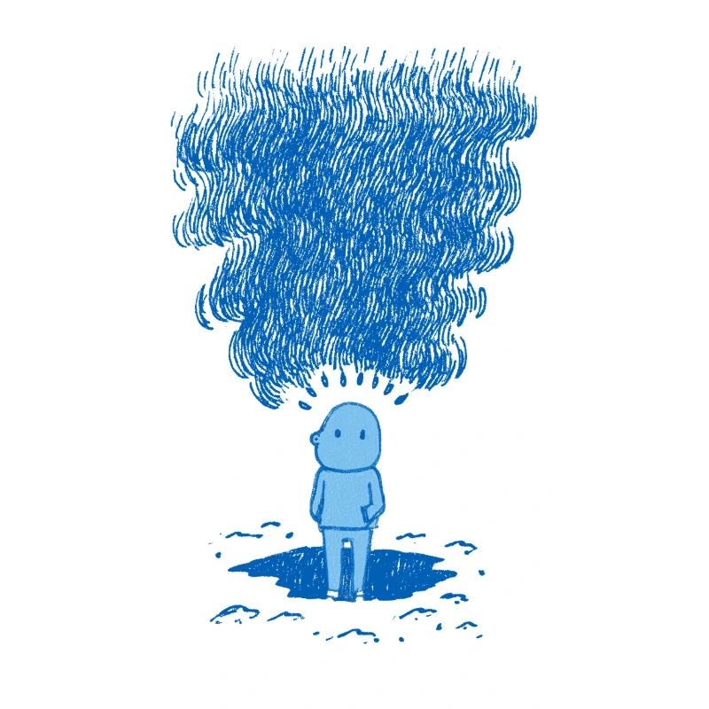 Blauer Gedankenschleier