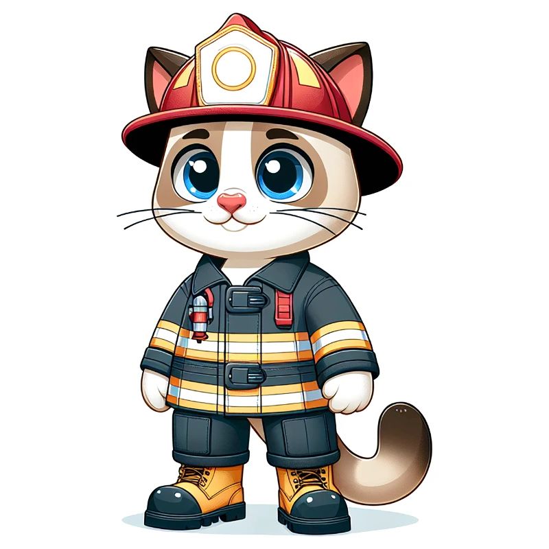 Cute Cat Firefighter