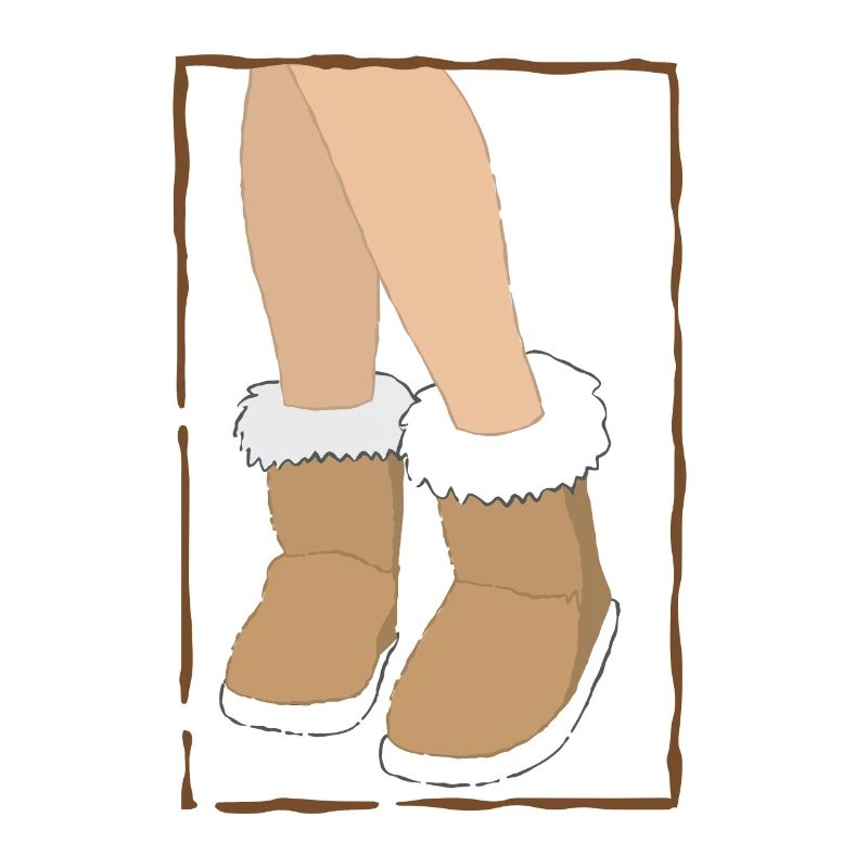 Schaffellstiefel mit Beinen