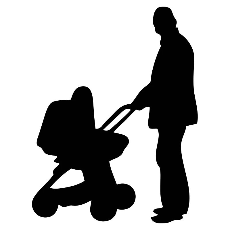 papa poussette silhouette