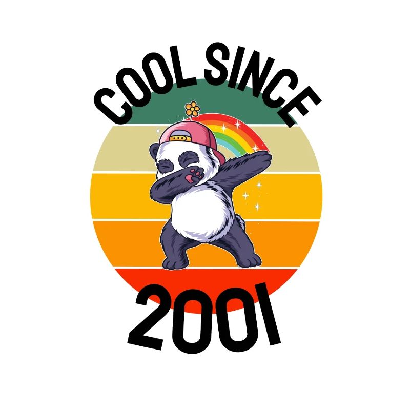 Cool Seit 2001 Retro Dabbing Panda 21. Geburtstag