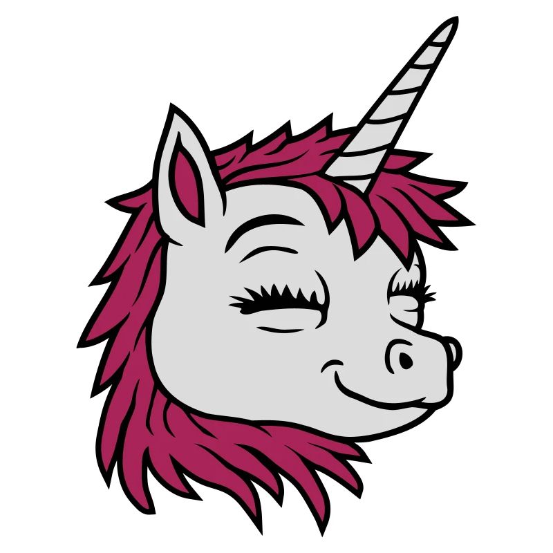 Kopf glückliches Comic Einhorn