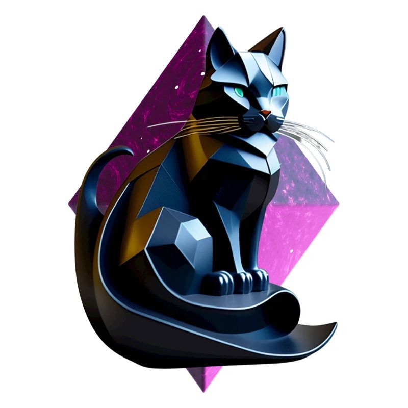 Schwarzes Katzen-Origami-Profil