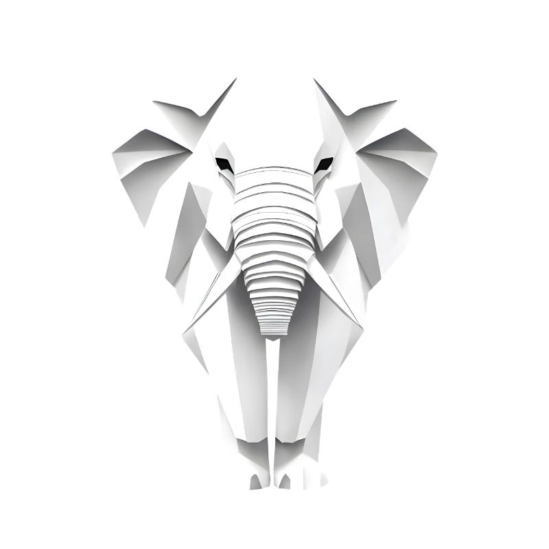 Papier-Origami-Elefant