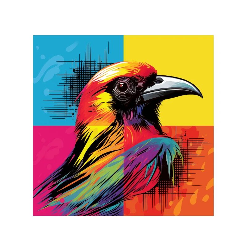 Vogelkunst: Pop-Art-Vogelgitter