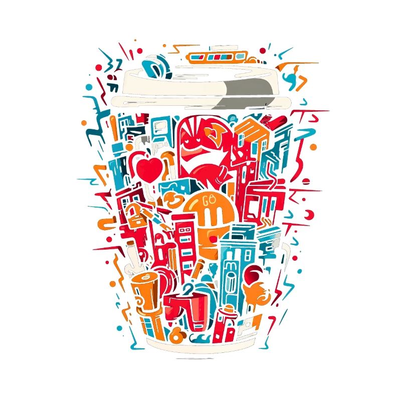 Urbane Kaffeeszene Pop-Art-Design