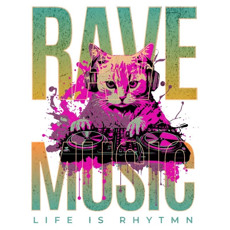 Rave-Musik-DJ-Katze