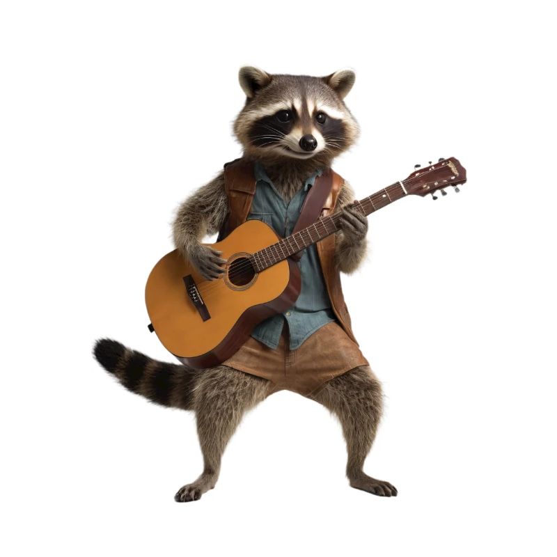 Waschbär Gitarre