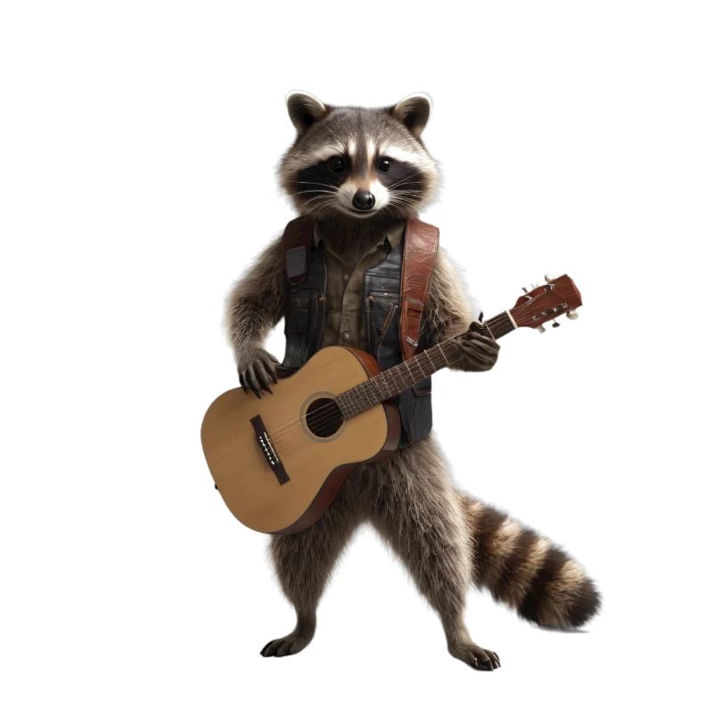 Waschbär Gitarre