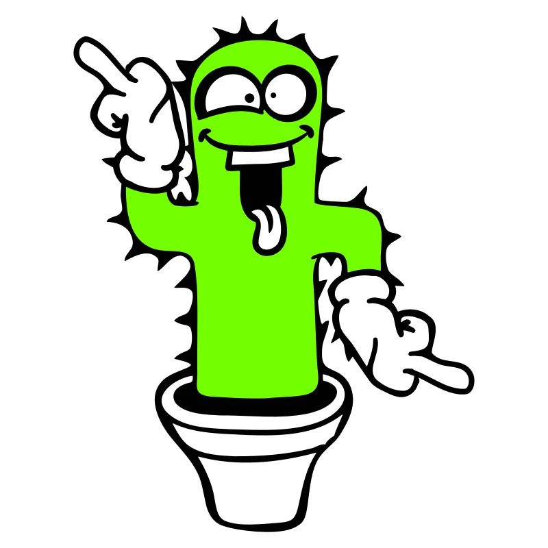 Cactus Cacti Face Prickly Funny Grimace