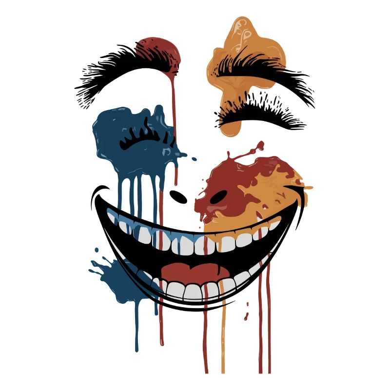 Psychedelic Dripping Skull Face – Abstract Horror