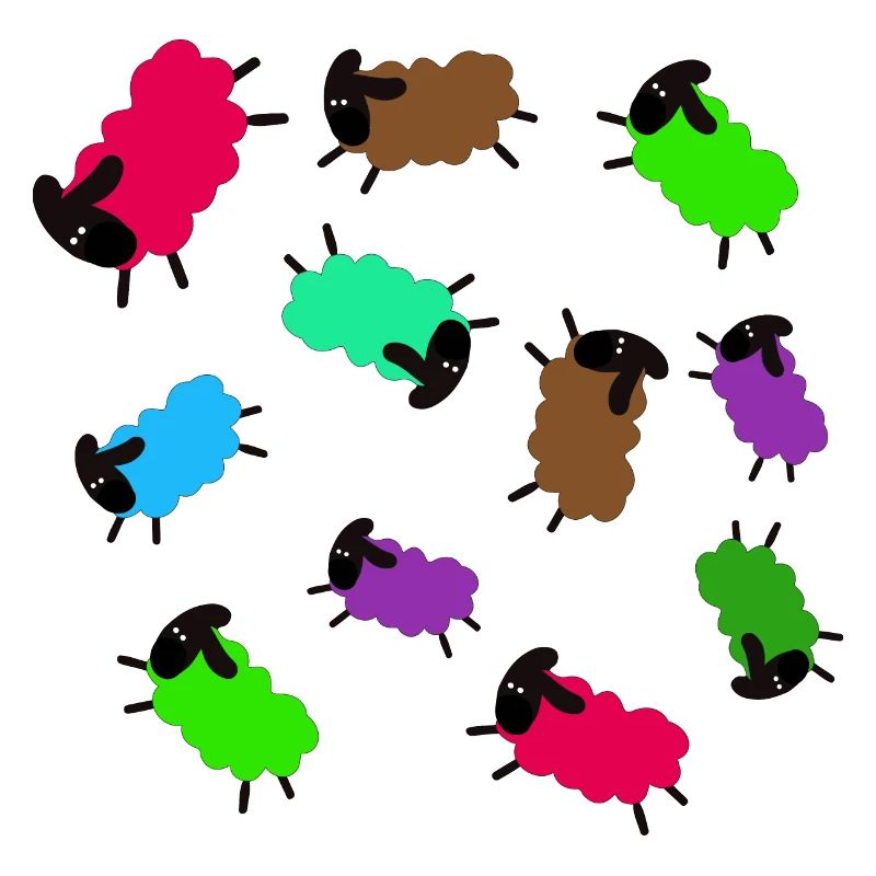 Sheep,Sheep,Illustration,Comic,Mowing