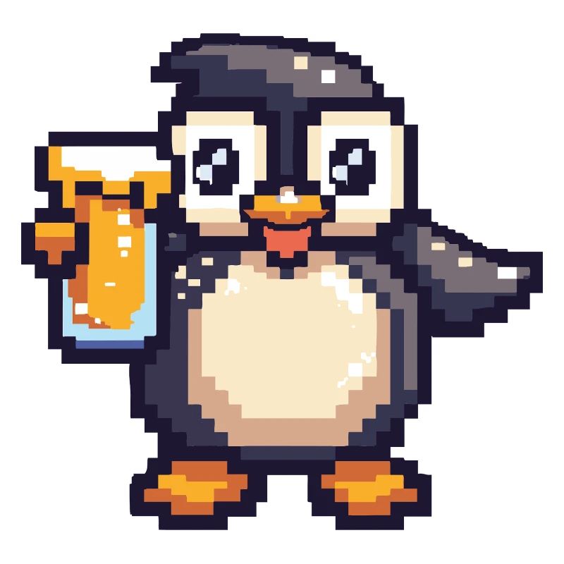Pinguin Pixel Bier