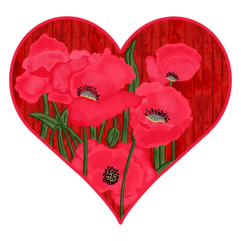Mohnblumen-Herz