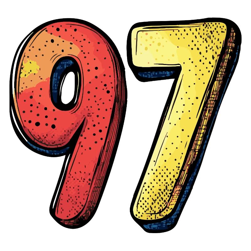 97 Zahl Bunt