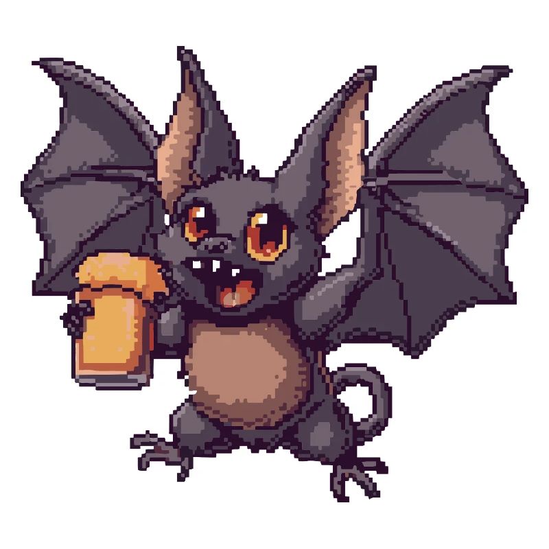 Fledermaus Pixel Bier