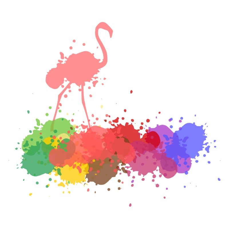 Flamingo Farbkleckse