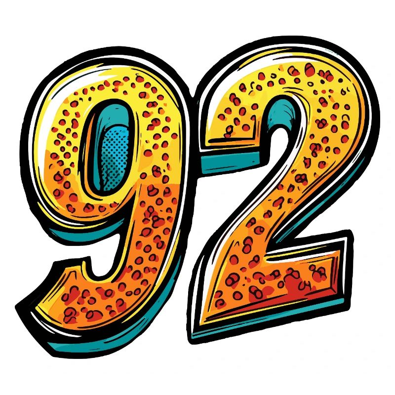 92 Zahl Bunt
