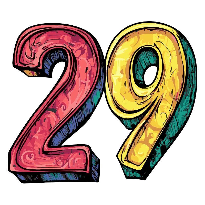 29 Zahl Bunt