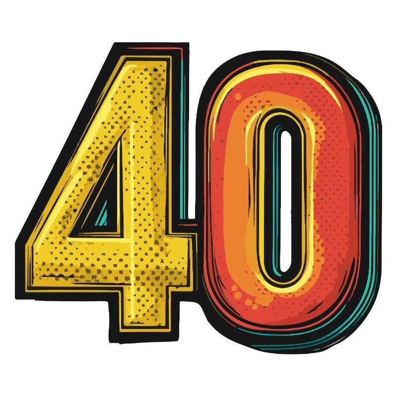 40 Zahl Bunt