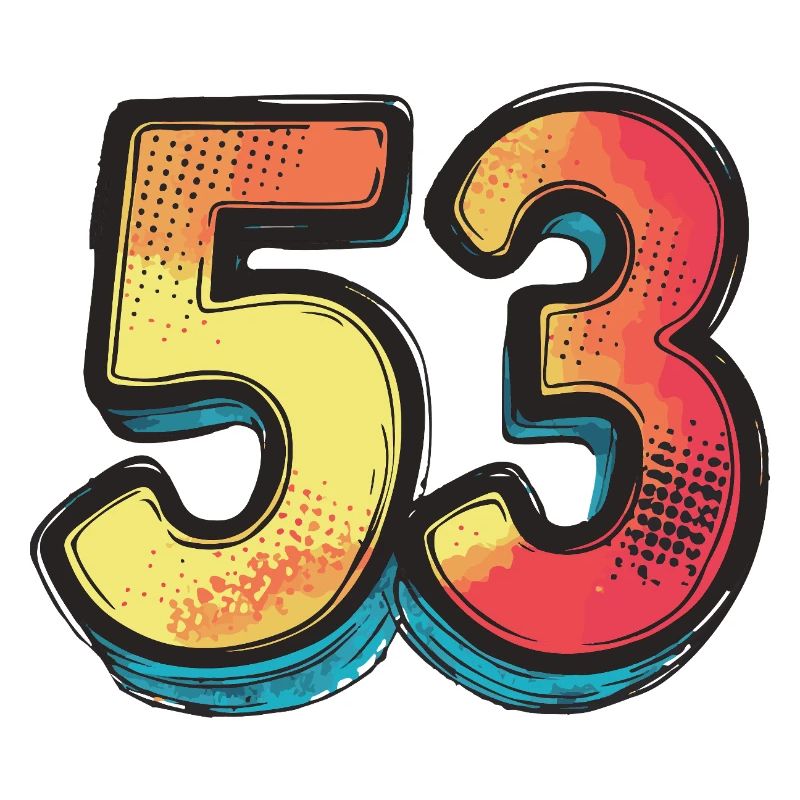 53 Zahl Bunt