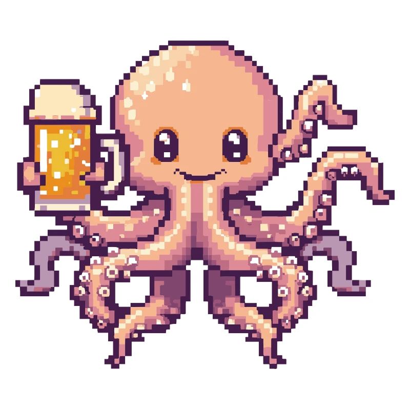 Oktopus Pixel Bier