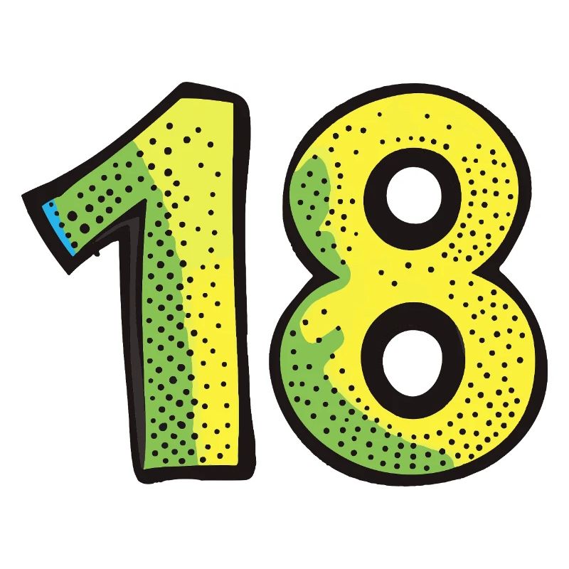 18 Zahl Bunt