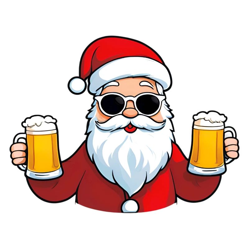 Cooler Weihnachtsmann mit Bier